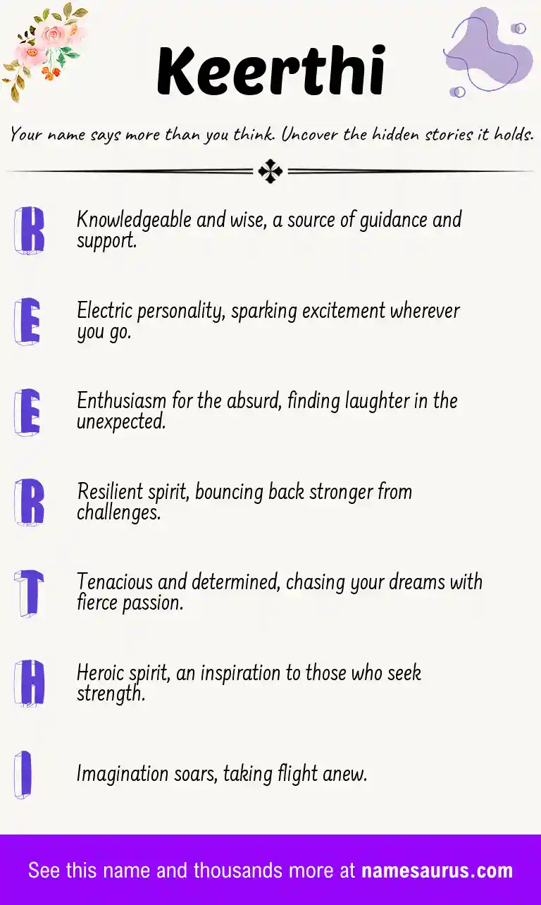 Acrostic poem about Keerthi.