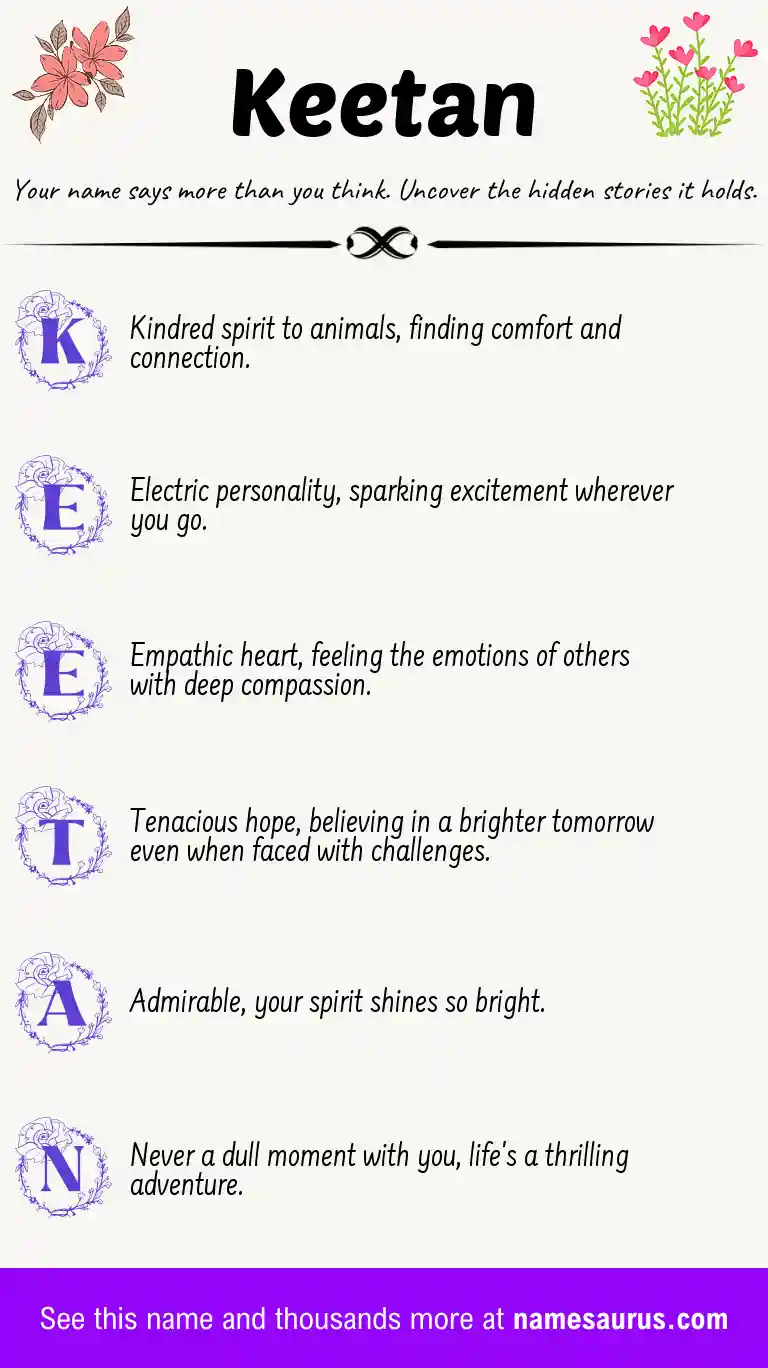 Acrostic poem about Keetan.