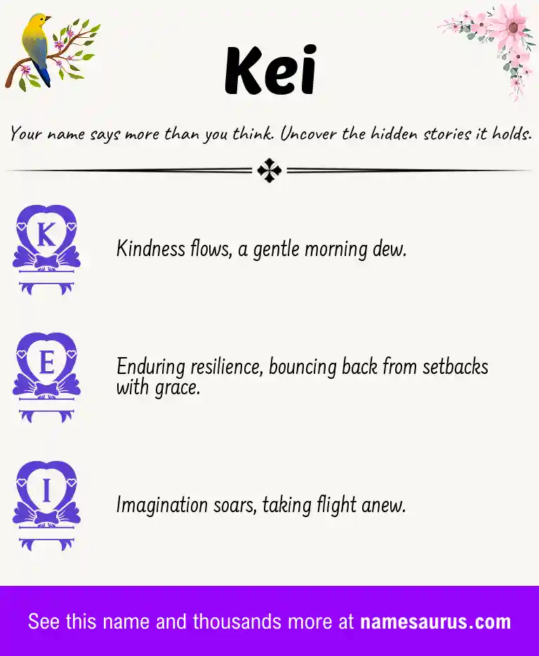 Acrostic poem about Kei.