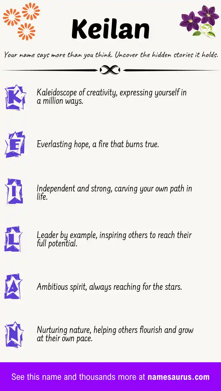Acrostic poem about Keilan.