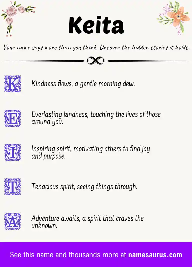 Acrostic poem about Keita.