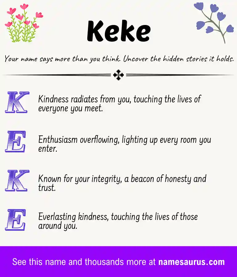 Acrostic poem about Keke.