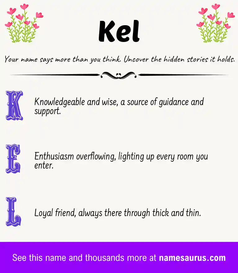 Acrostic poem about Kel.