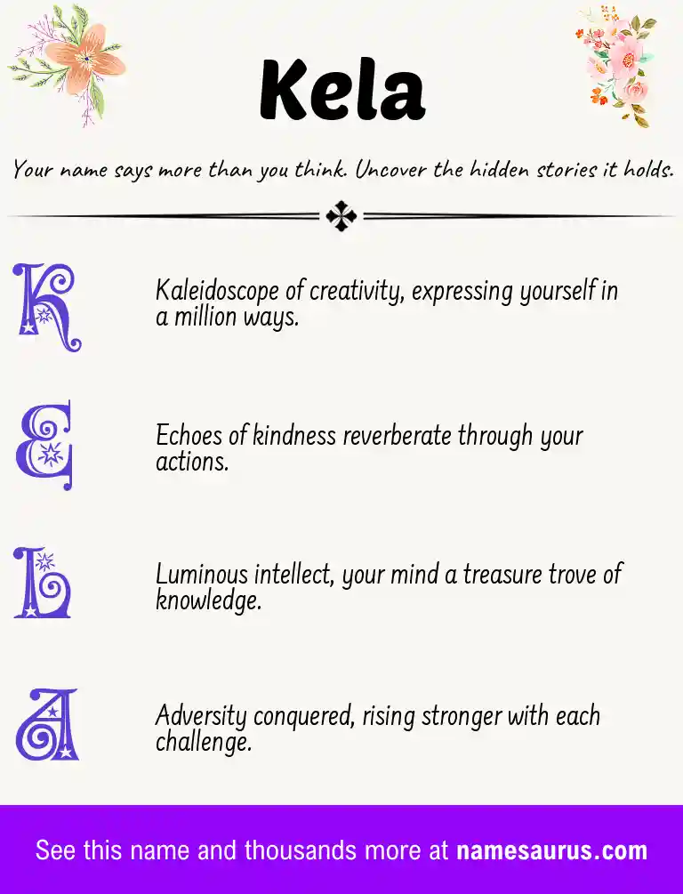 Acrostic poem about Kela.