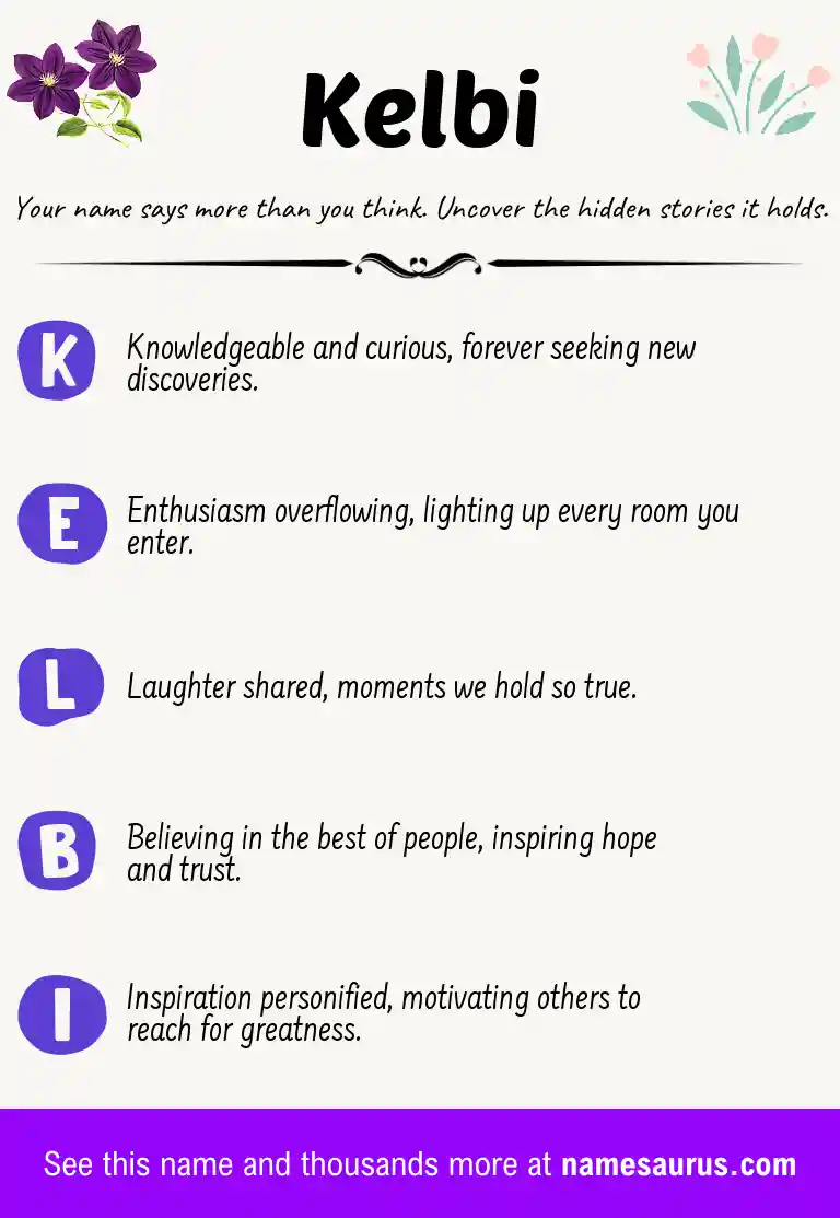 Acrostic poem about Kelbi.