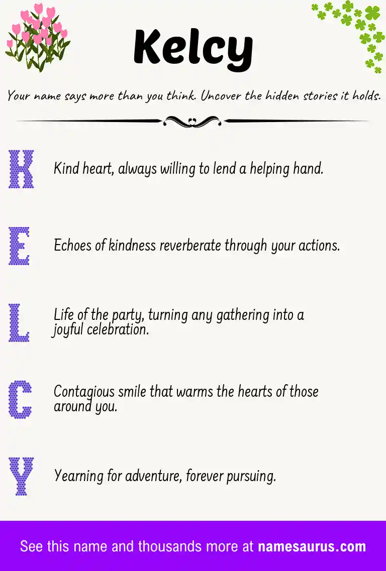 Acrostic poem about Kelcy.