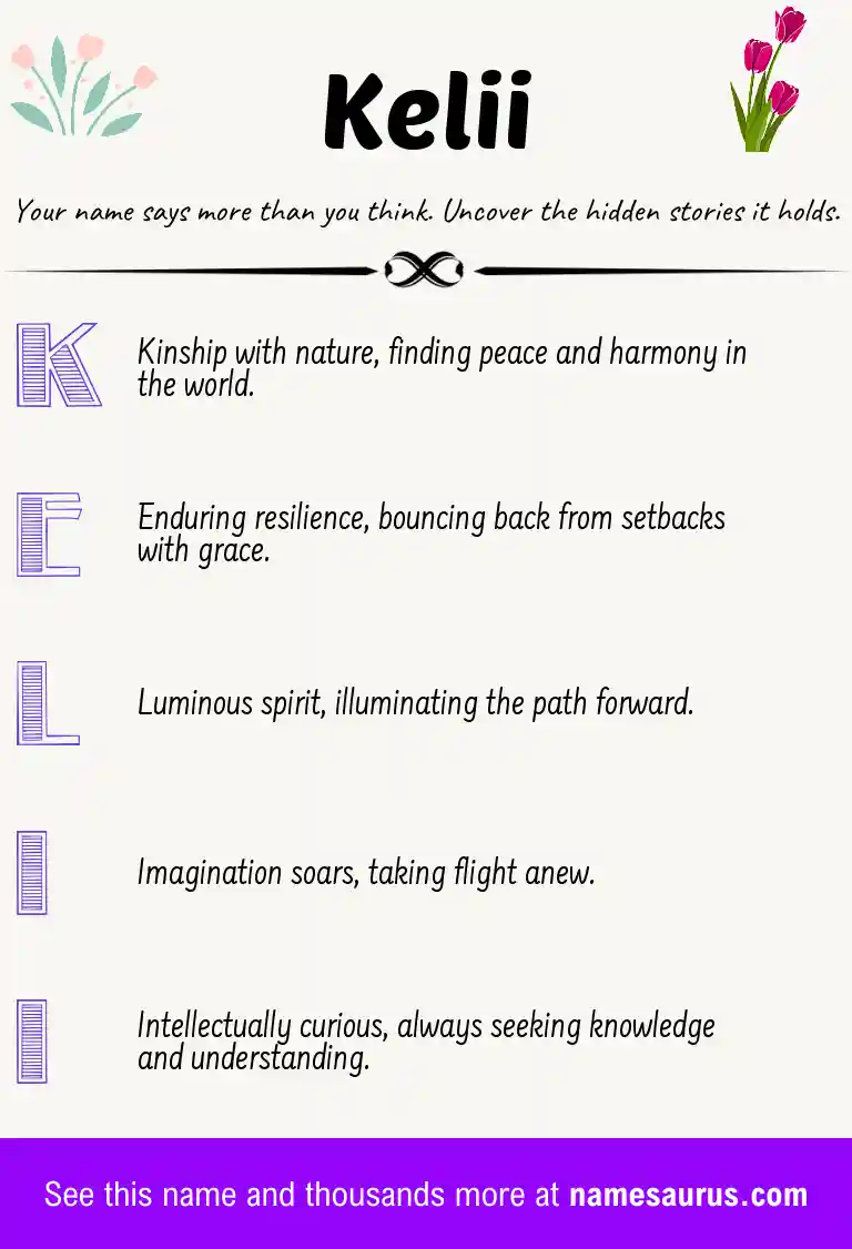 Acrostic poem about Kelii.