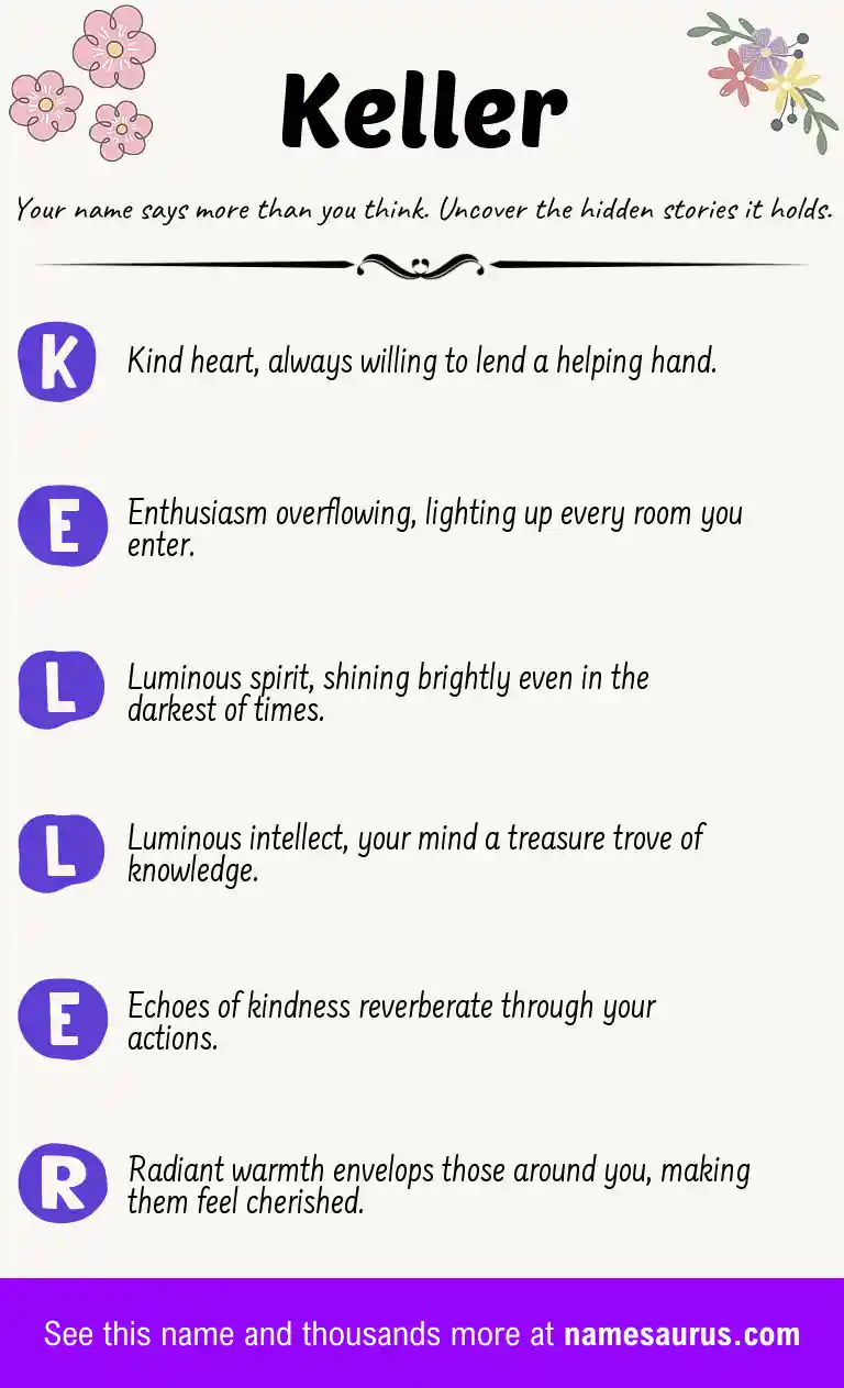 Acrostic poem about Keller.