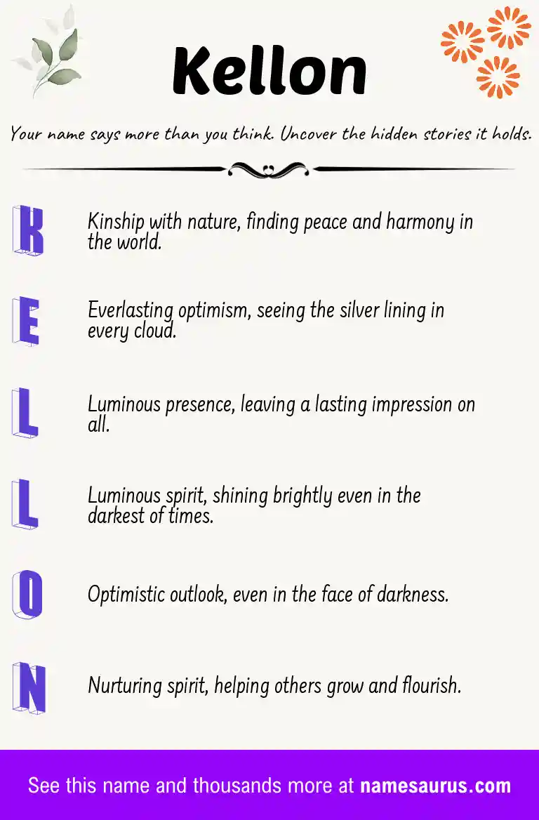 Acrostic poem about Kellon.