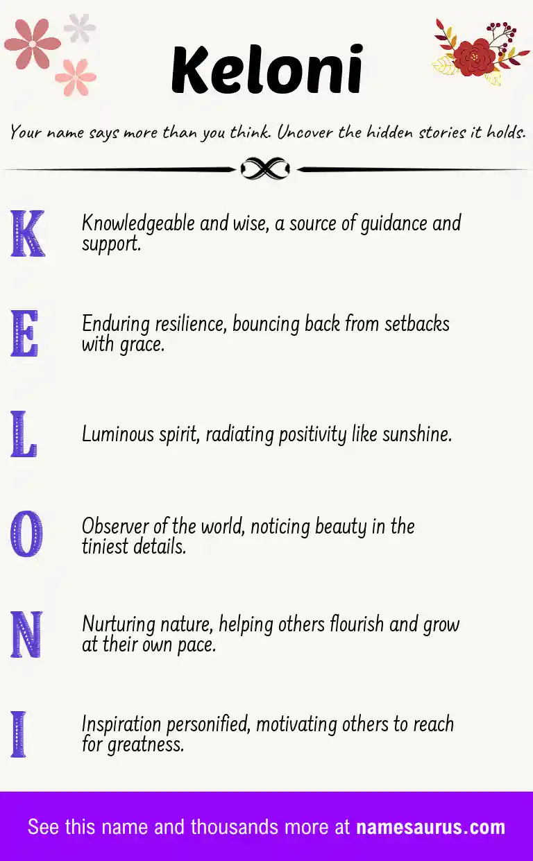 Acrostic poem about Keloni.