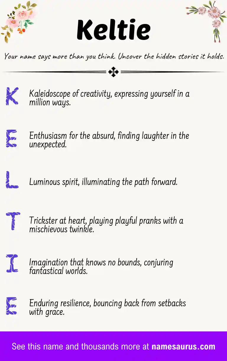 Acrostic poem about Keltie.