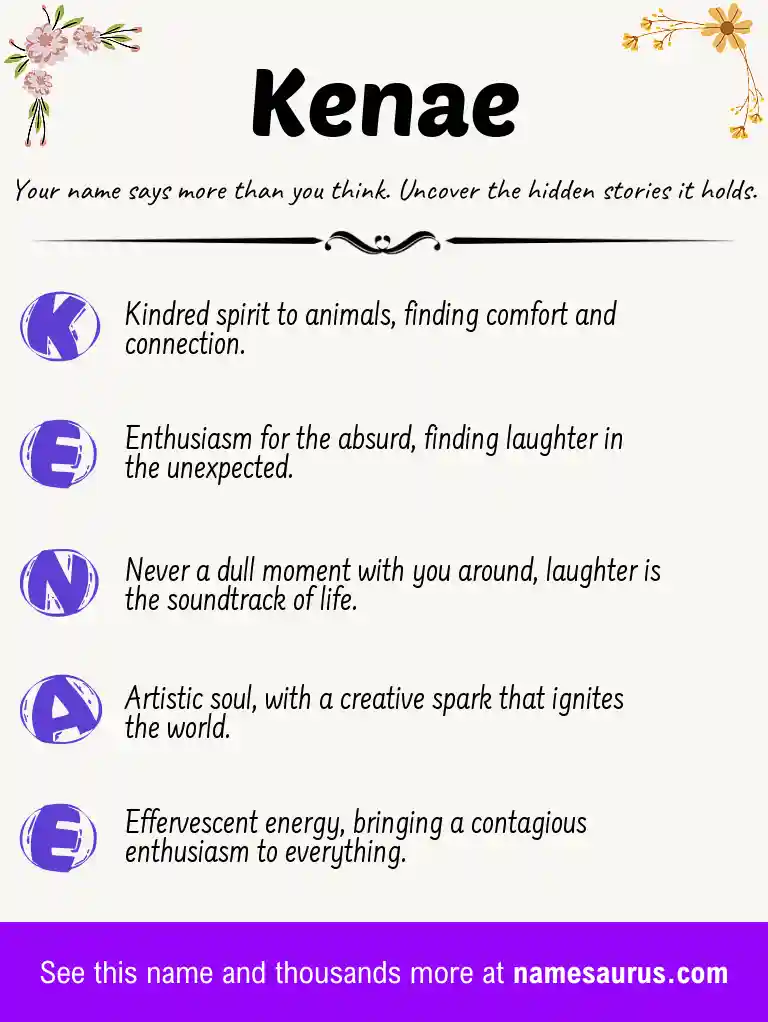 Acrostic poem about Kenae.