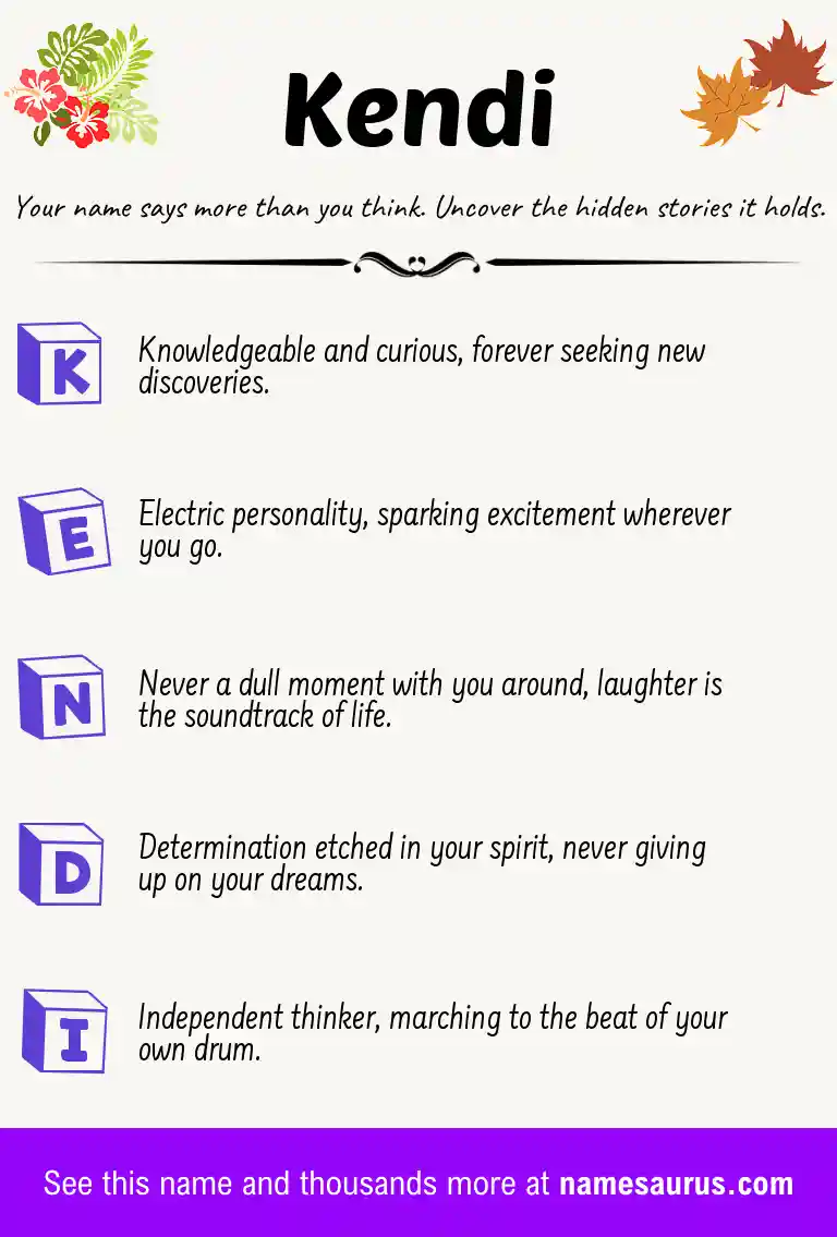 Acrostic poem about Kendi.