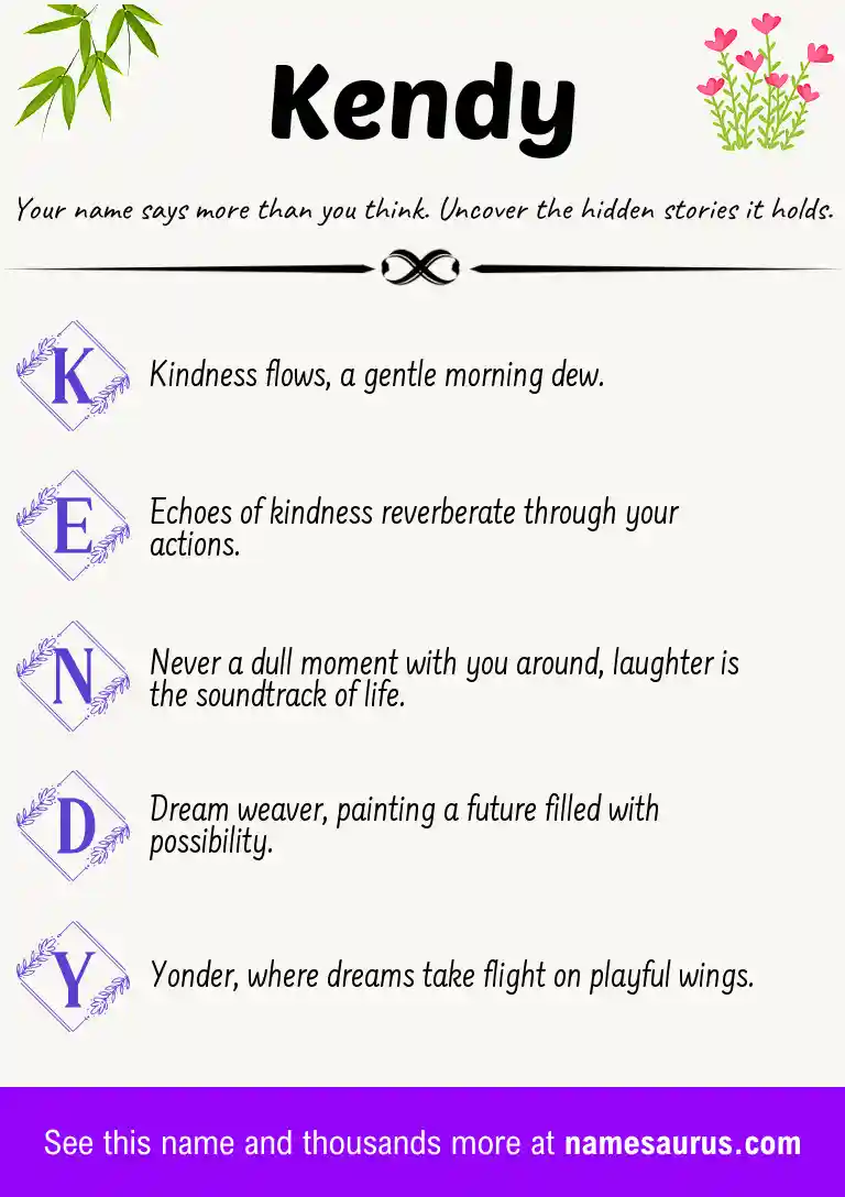 Acrostic poem about Kendy.