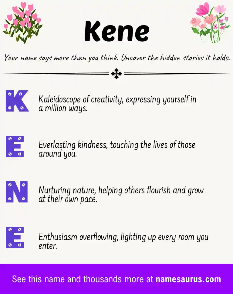 Acrostic poem about Kene.