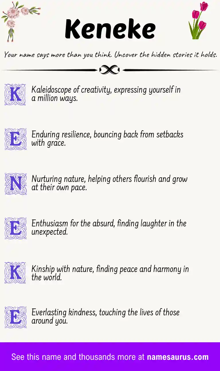 Acrostic poem about Keneke.