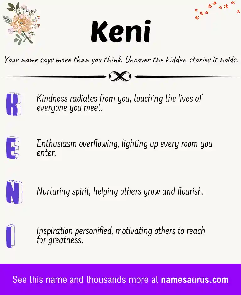 Acrostic poem about Keni.