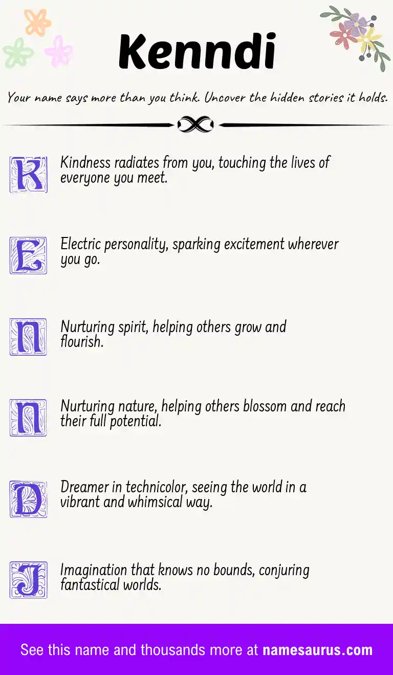 Acrostic poem about Kenndi.