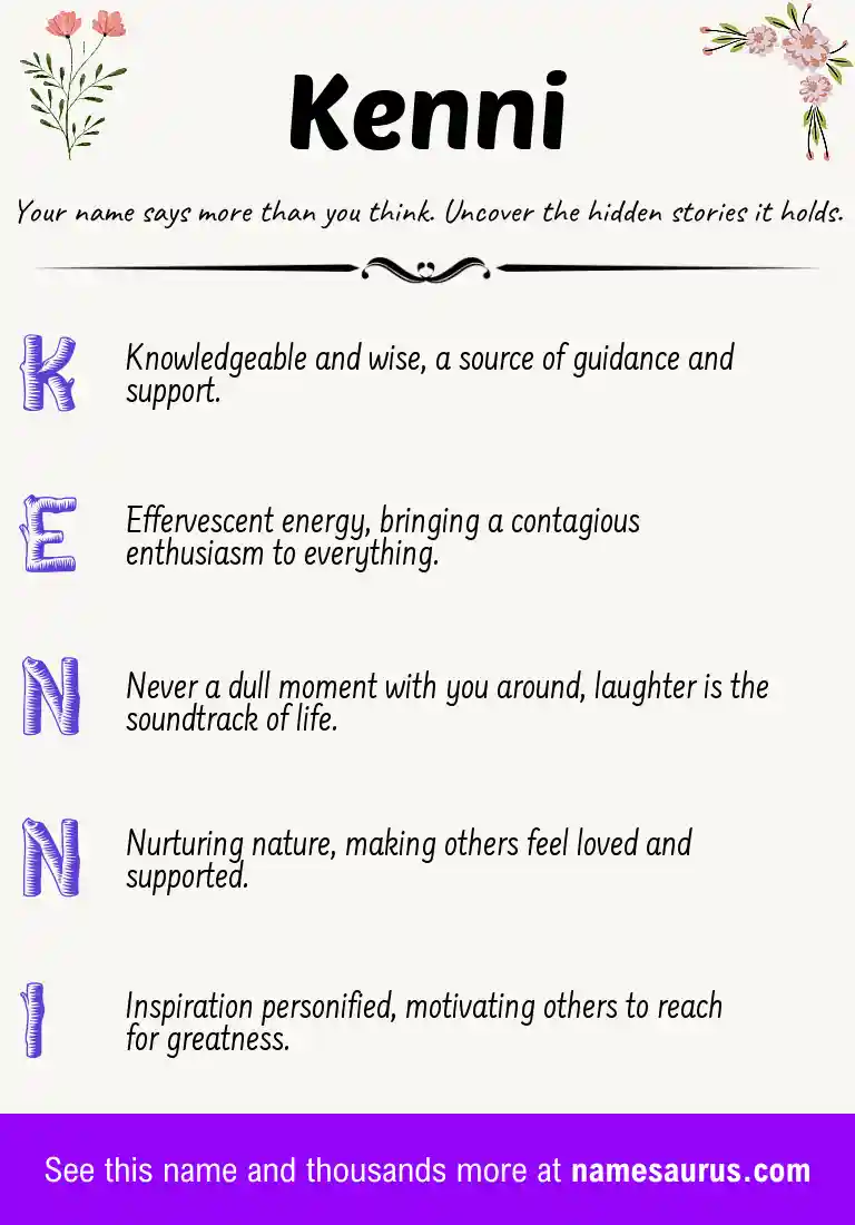 Acrostic poem about Kenni.