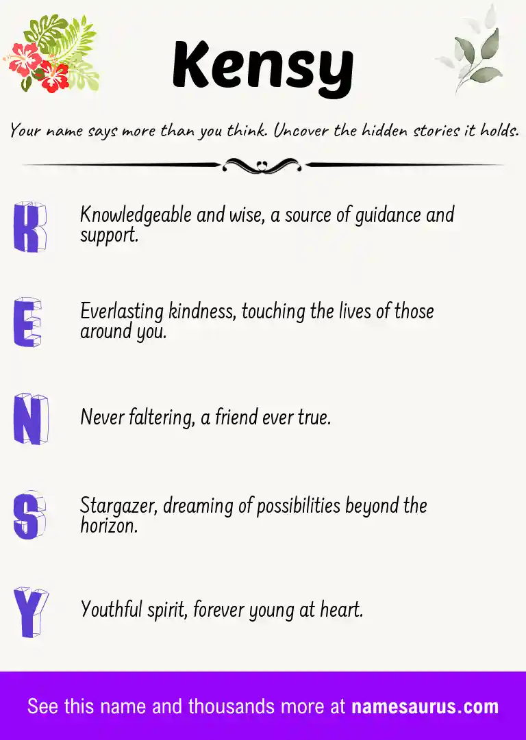 Acrostic poem about Kensy.