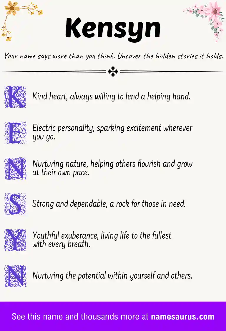 Acrostic poem about Kensyn.