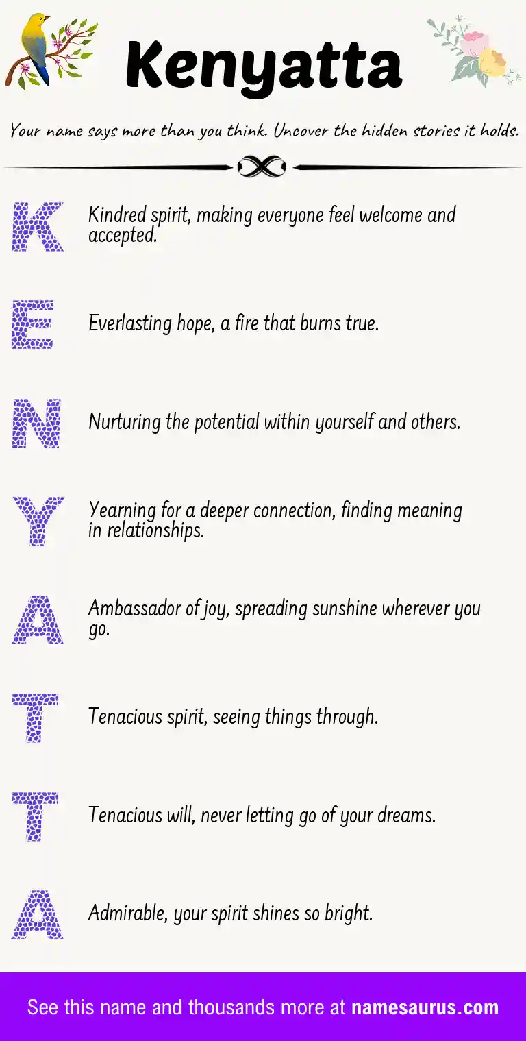 Acrostic poem about Kenyatta.