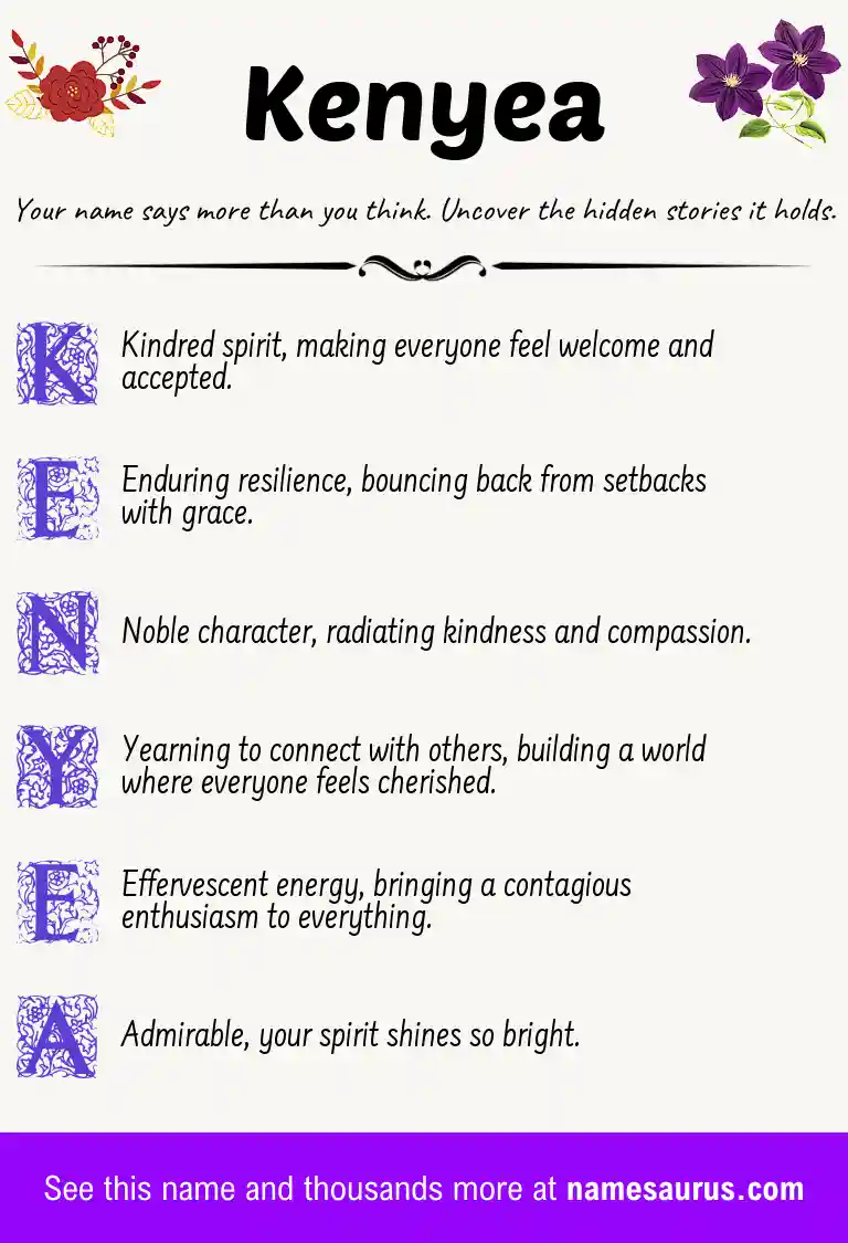 Acrostic poem about Kenyea.