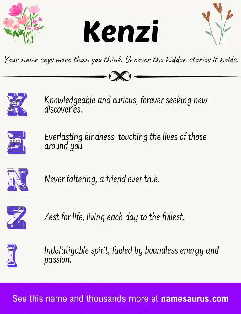 Acrostic poem about Kenzi.