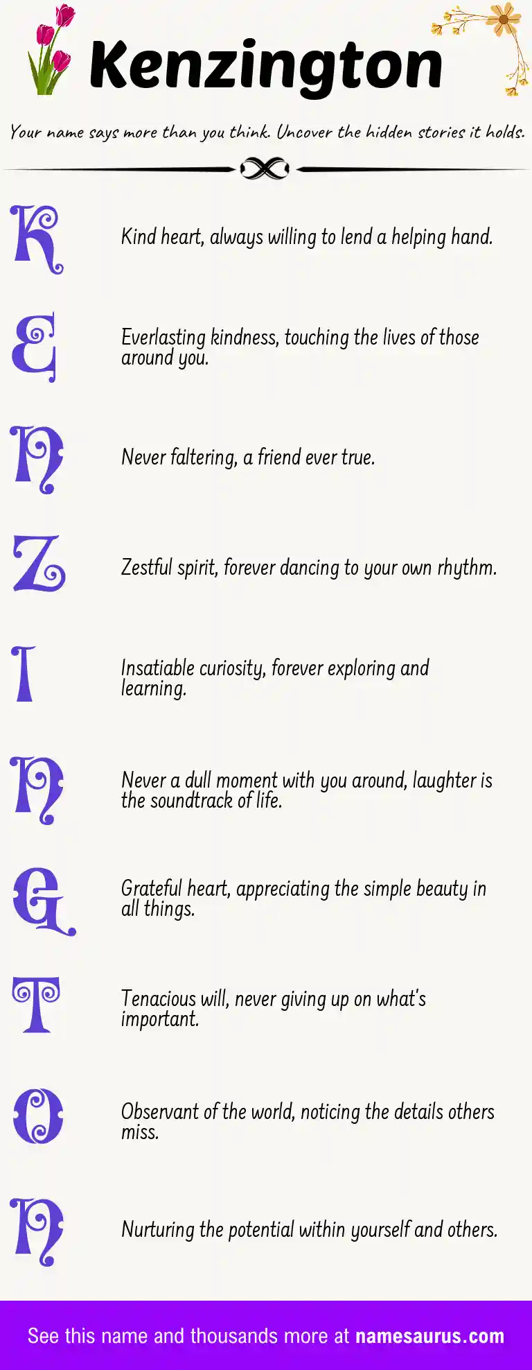 Acrostic poem about Kenzington.