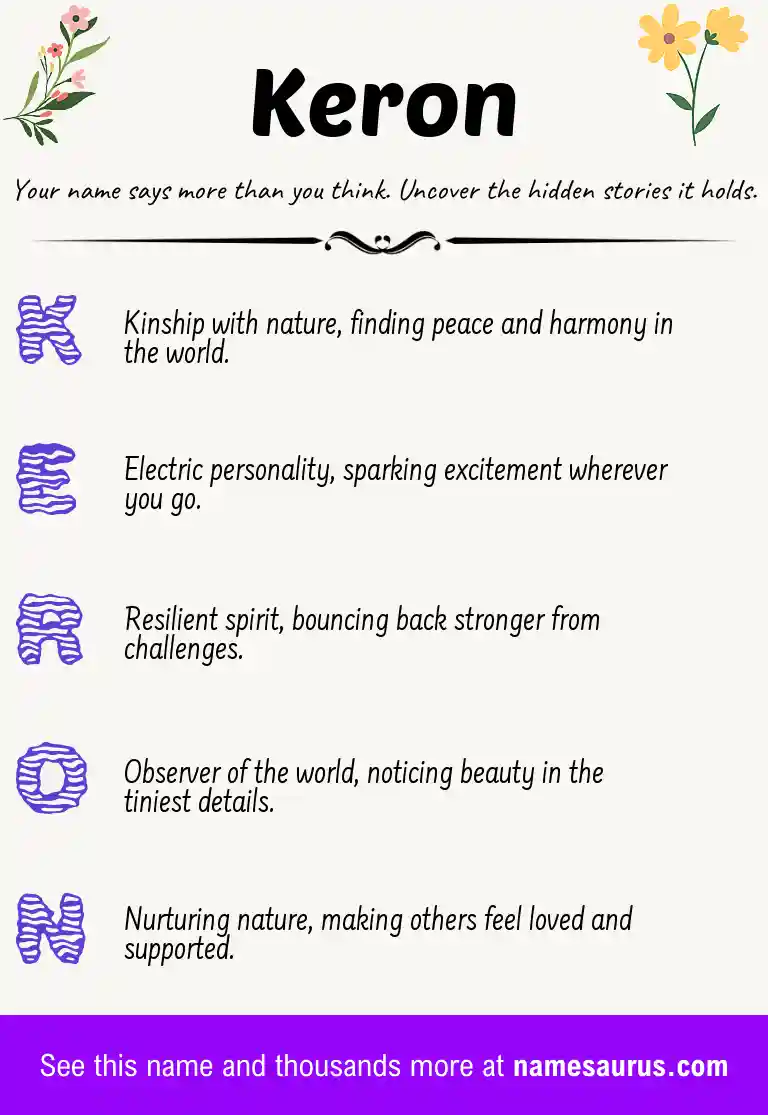 Acrostic poem about Keron.