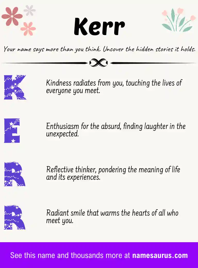 Acrostic poem about Kerr.