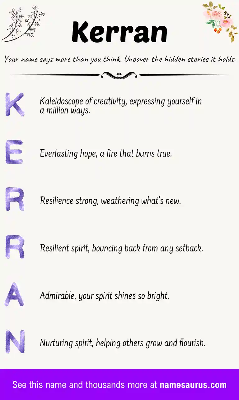 Acrostic poem about Kerran.