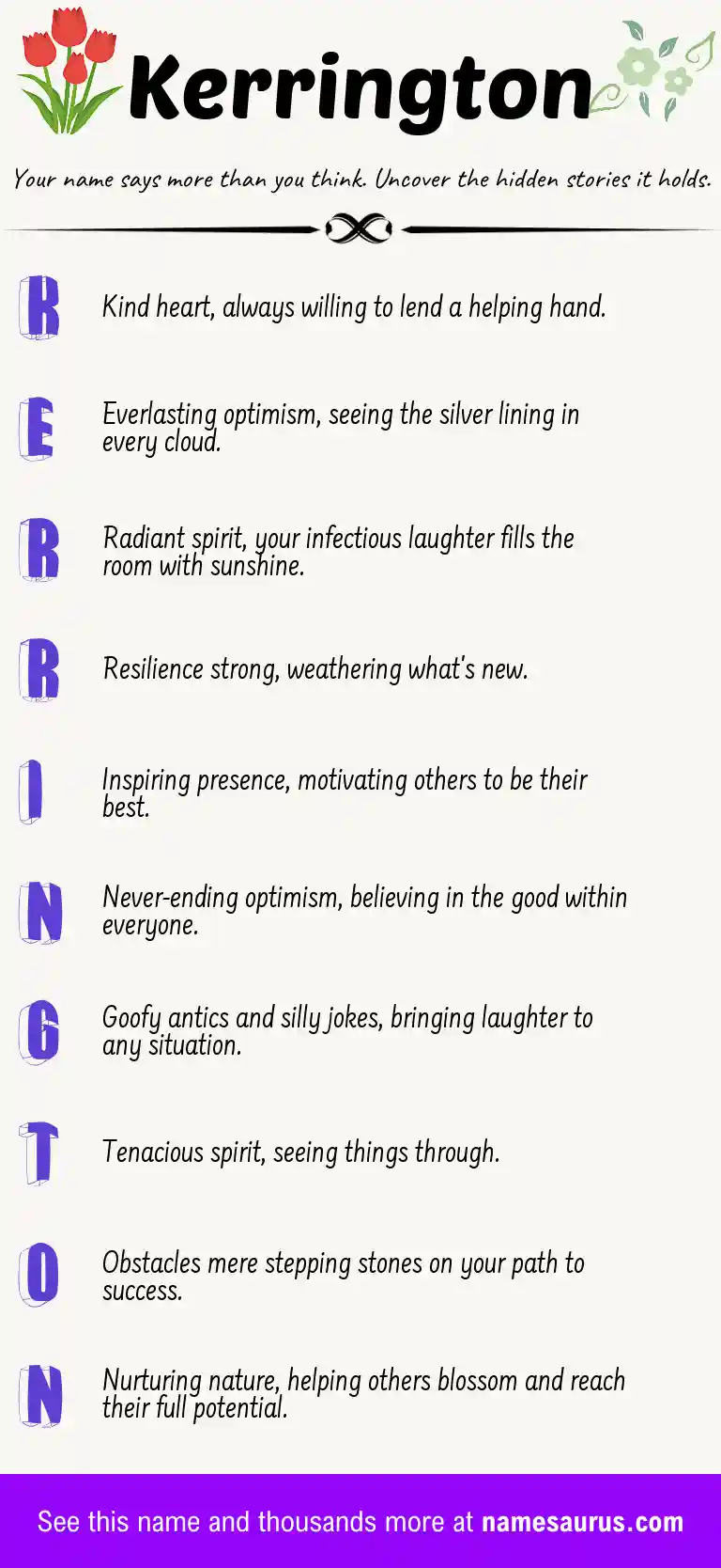 Acrostic poem about Kerrington.