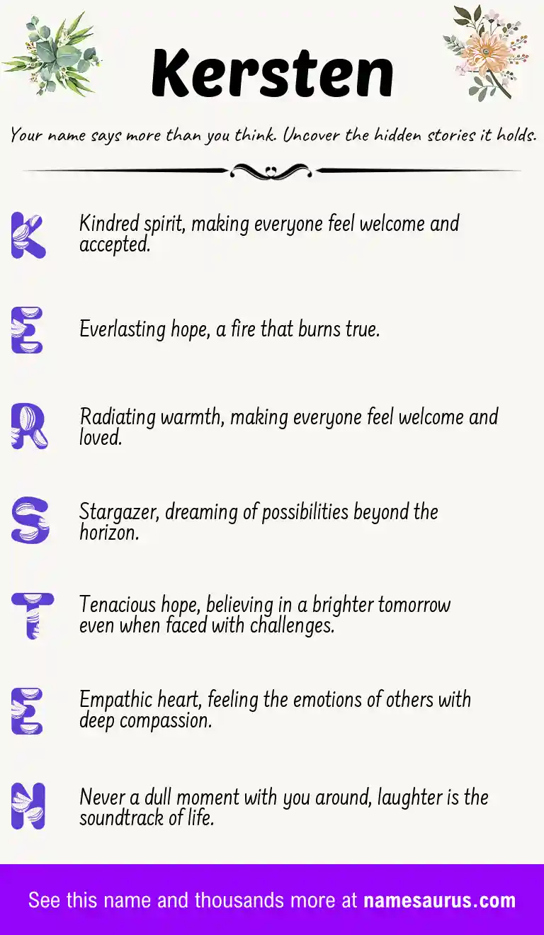Acrostic poem about Kersten.