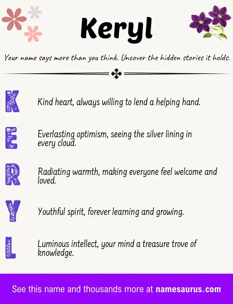 Acrostic poem about Keryl.
