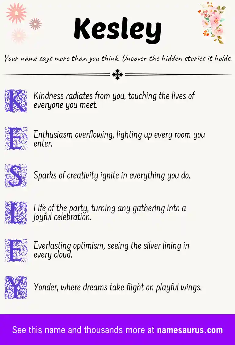 Acrostic poem about Kesley.