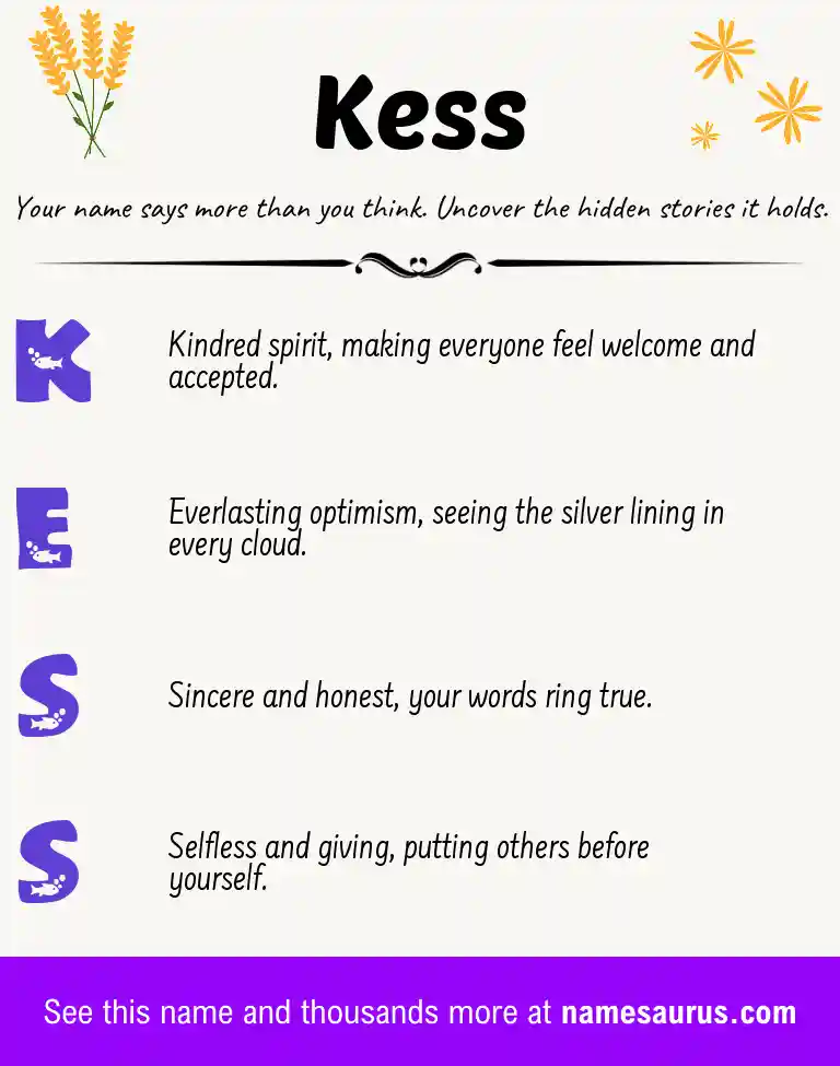 Acrostic poem about Kess.