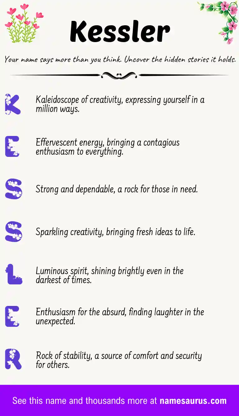 Acrostic poem about Kessler.