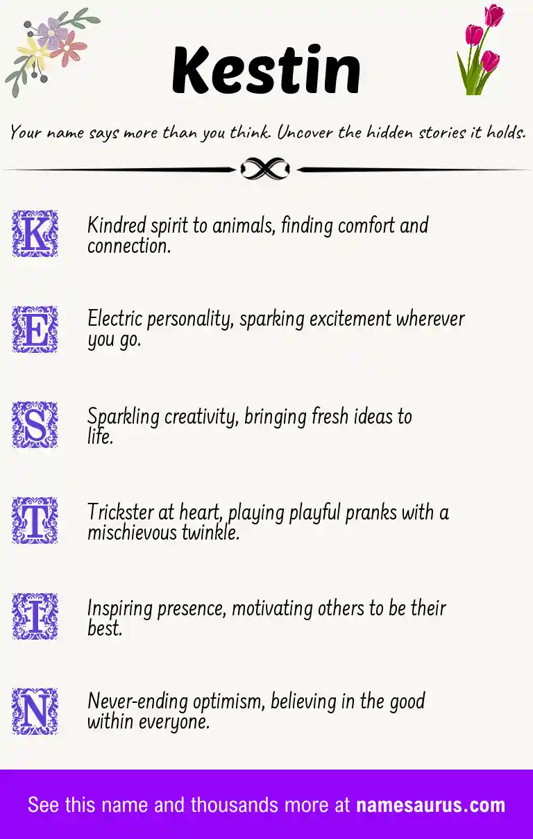 Acrostic poem about Kestin.