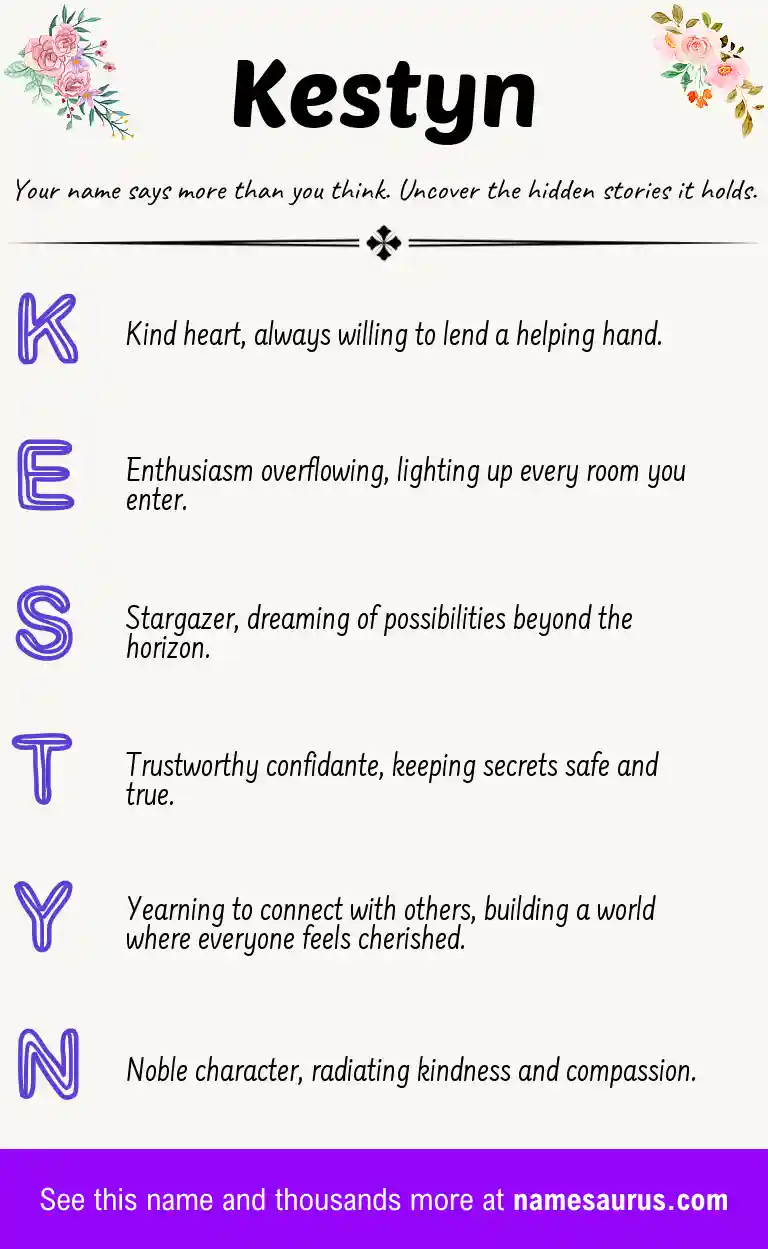 Acrostic poem about Kestyn.