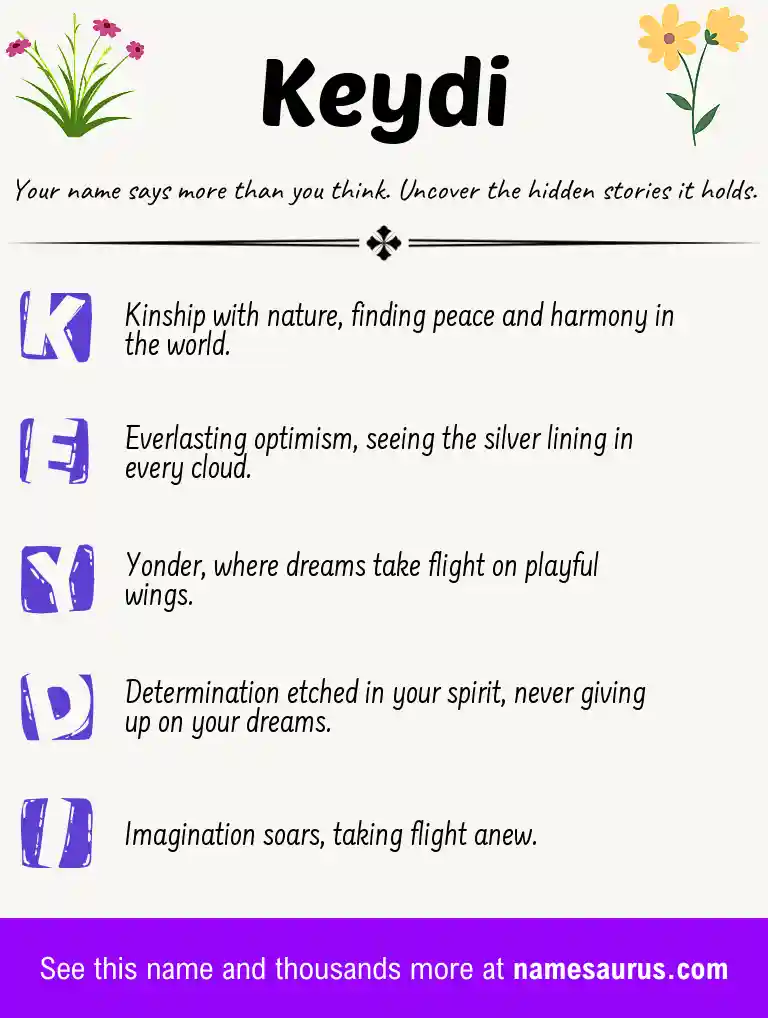 Acrostic poem about Keydi.
