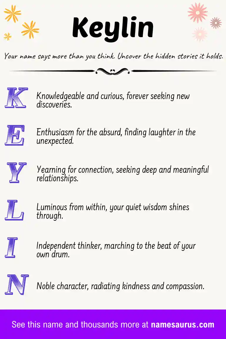 Acrostic poem about Keylin.