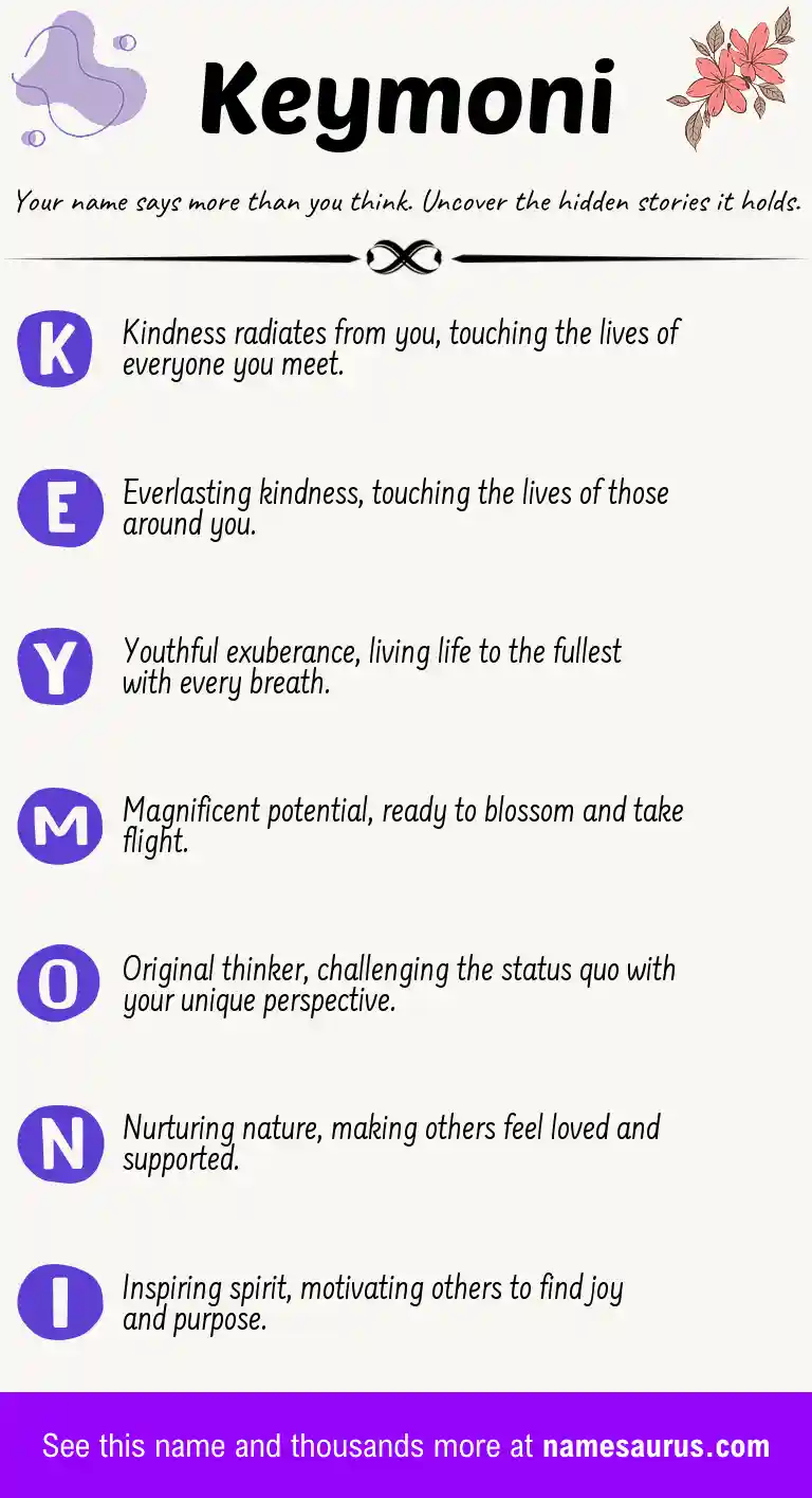 Acrostic poem about Keymoni.