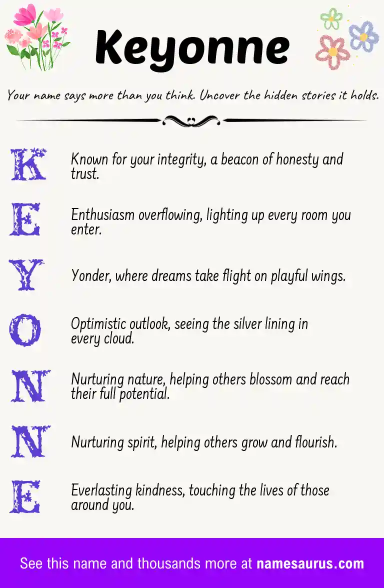 Acrostic poem about Keyonne.