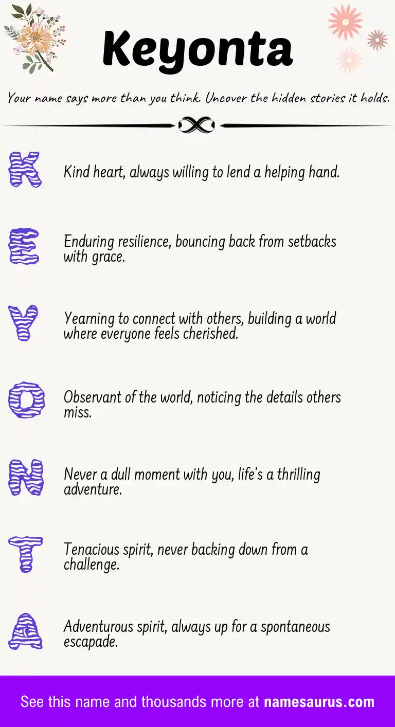 Acrostic poem about Keyonta.