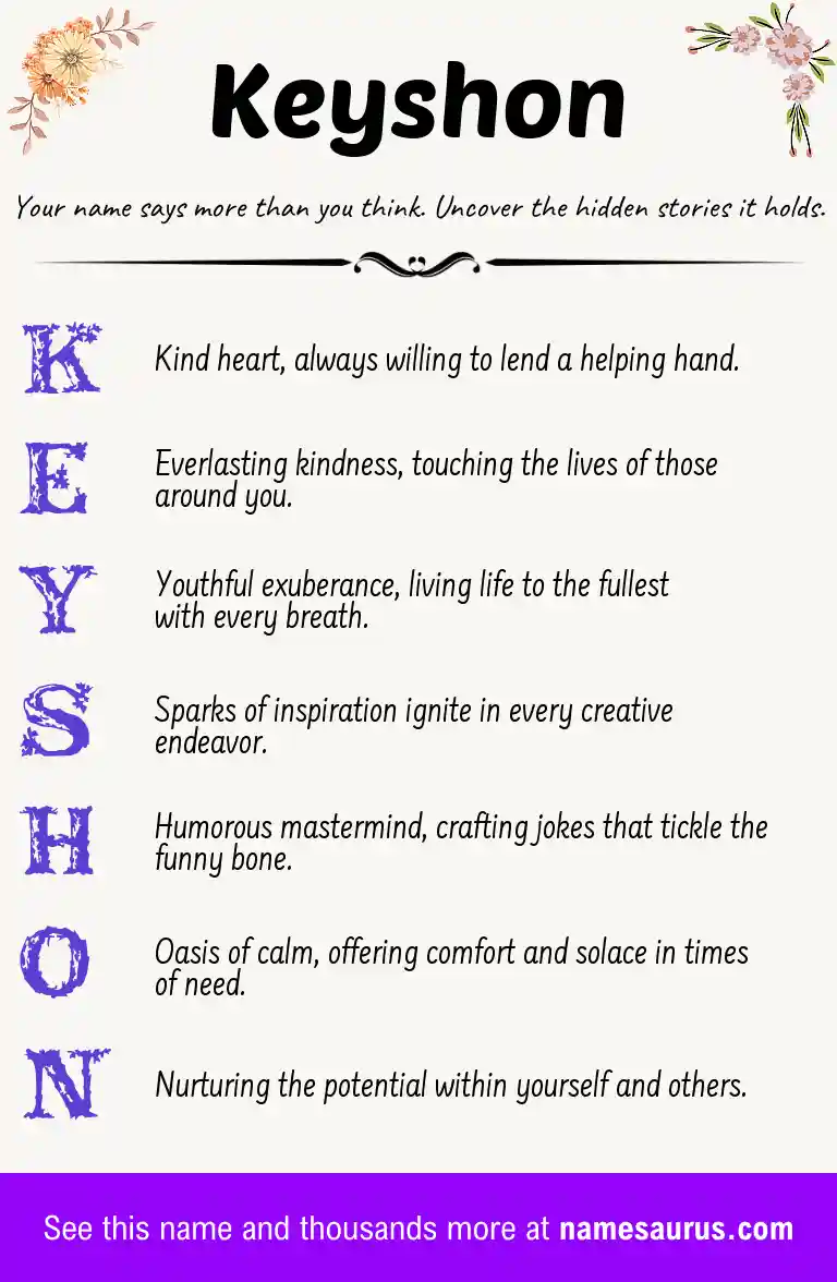Acrostic poem about Keyshon.