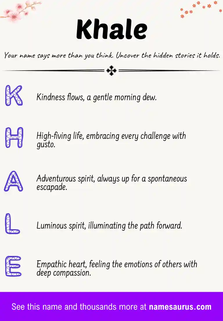 Acrostic poem about Khale.