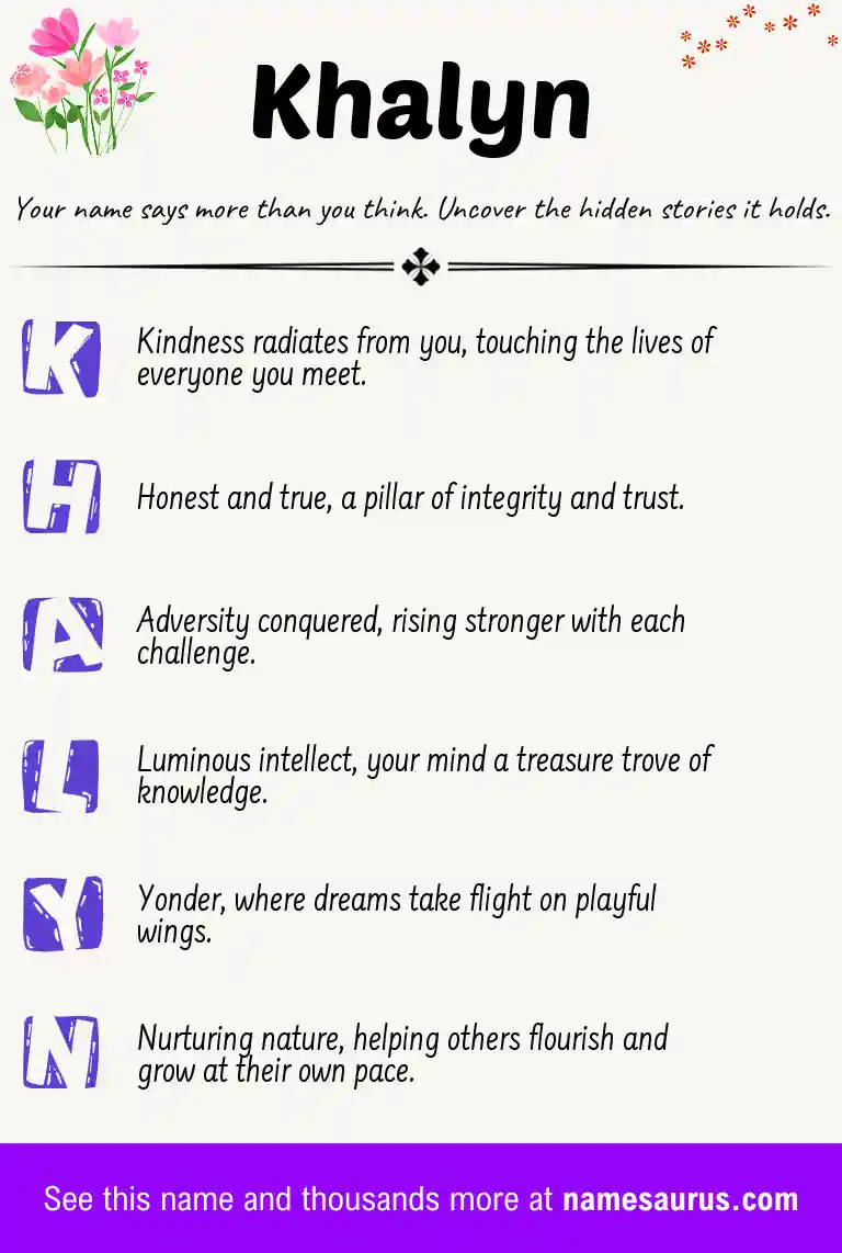 Acrostic poem about Khalyn.