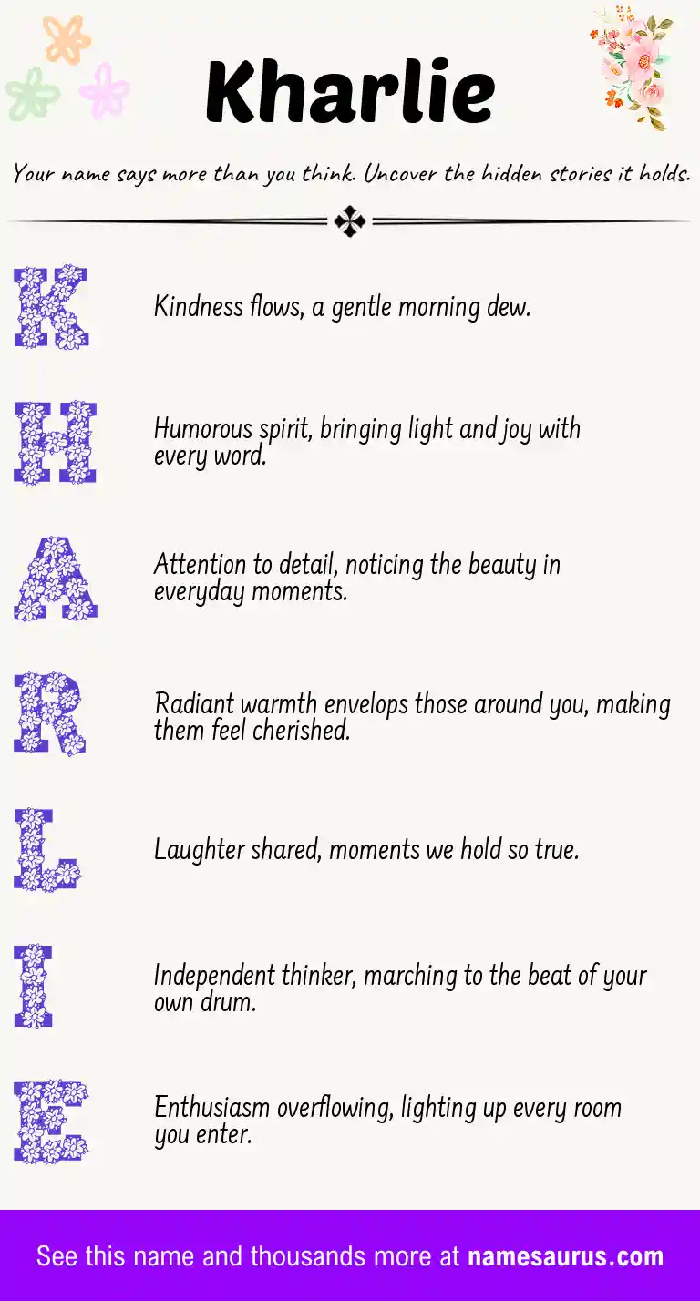 Acrostic poem about Kharlie.