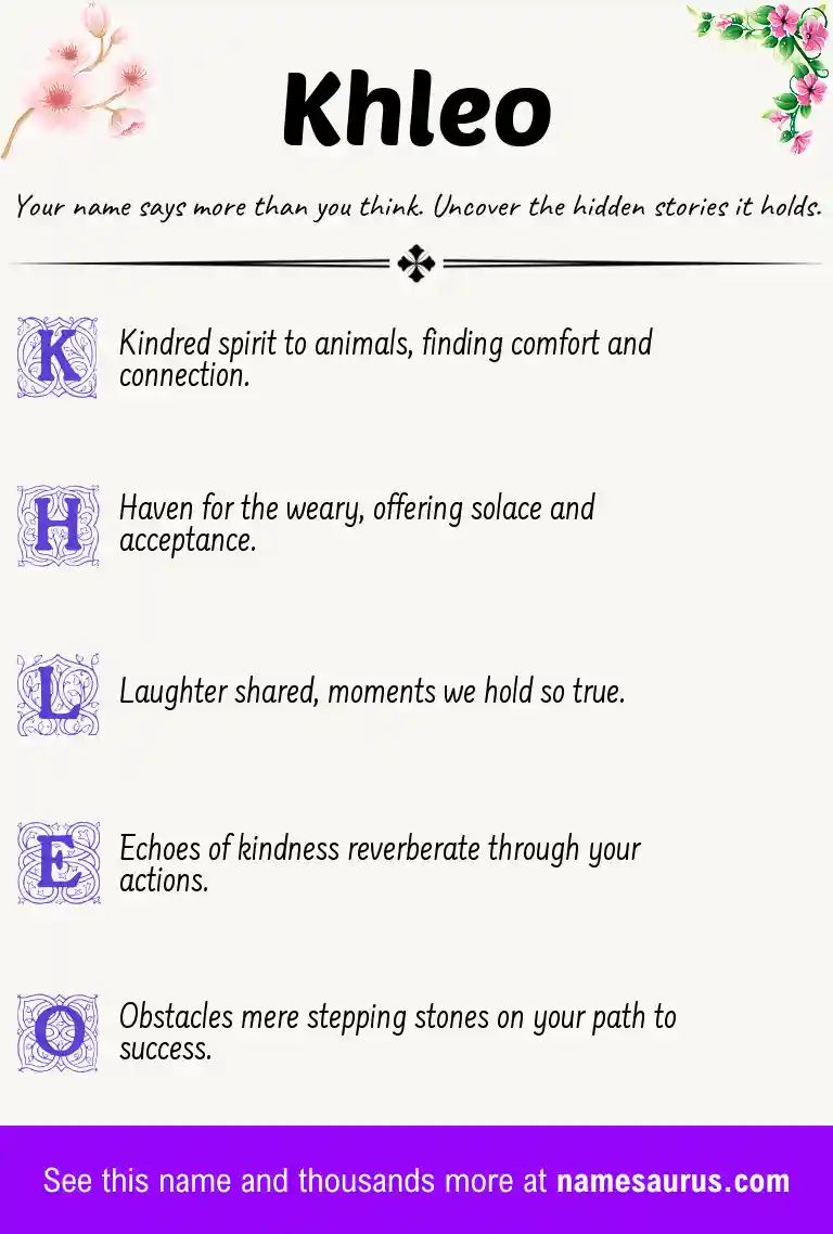 Acrostic poem about Khleo.